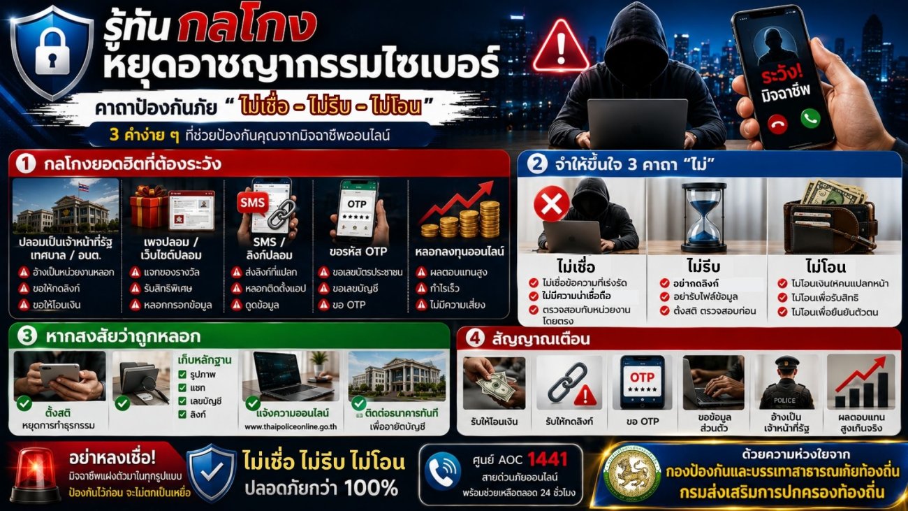 รู้ทันกลโกง หยุดอาชญากรรมไซเบอร์!